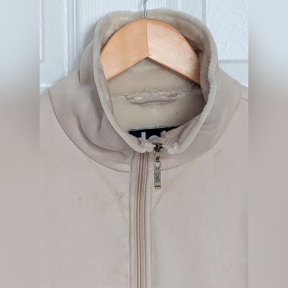 LEI Women's (Size Large)Cream/Tan Faux-Suede Teddy Jacket With Shearling Lining - Picture 11 of 16